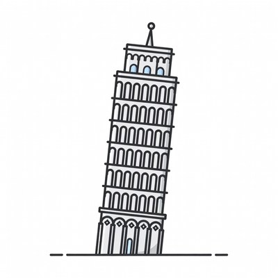 Leaning Tower of Pisa illustration