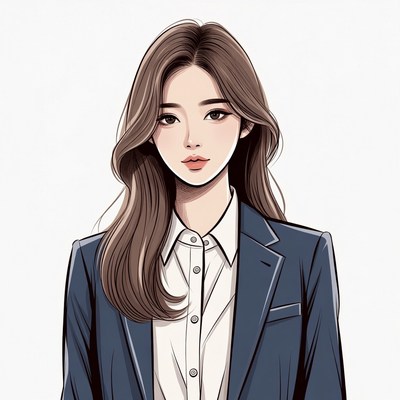 Asian woman in navy blazer