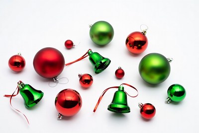 Red Green Christmas Ornaments Bells
