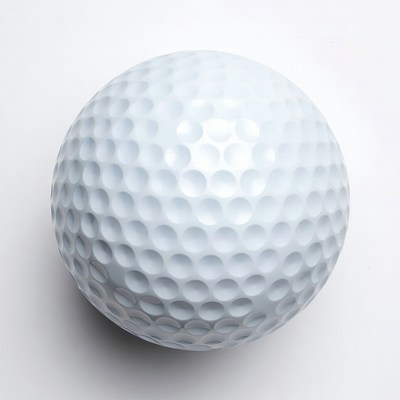 White Golf Ball on White Background