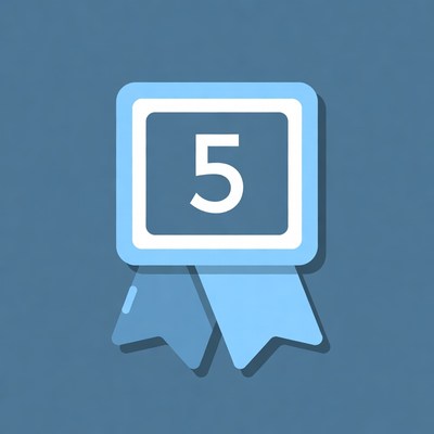 Blue Fifth Place Ribbon Icon