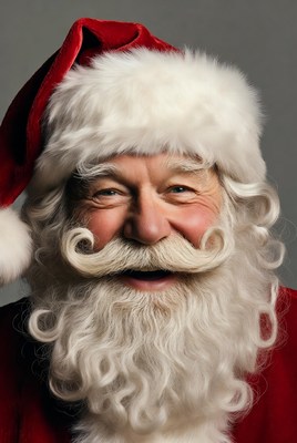 Smiling Santa Claus with white beard