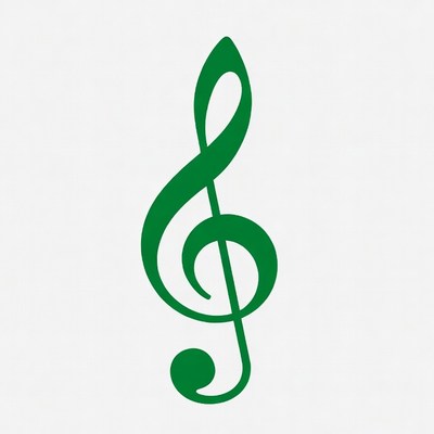 Green Treble Clef Symbol