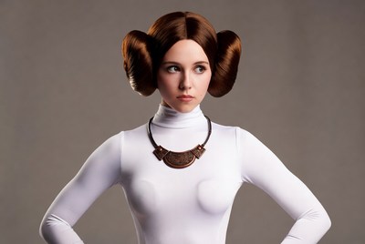 Princess Leia in white dress