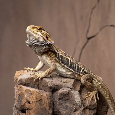 Bearded Dragon on Rock