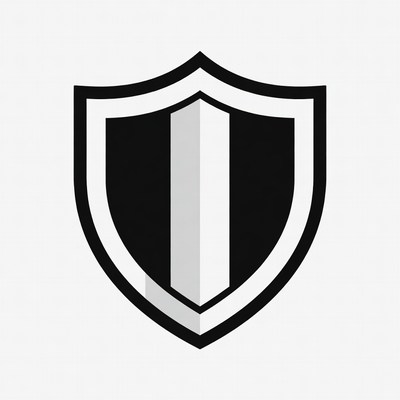 Black and White Shield Icon