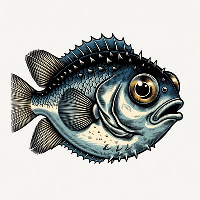 Cartoon spiny pufferfish illustration