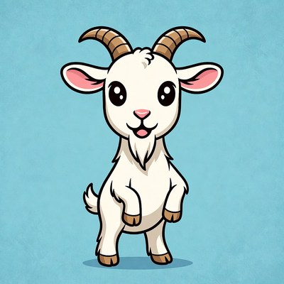 Cute cartoon baby goat