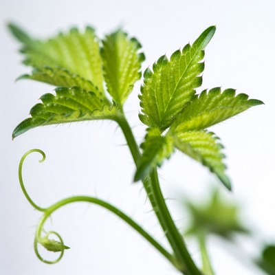 Fresh strawberry leaves isolated