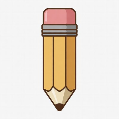 Yellow Pencil with Pink Eraser