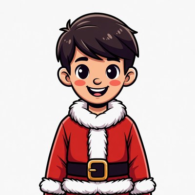 Boy in Santa Claus costume
