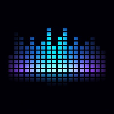 Blue Sound Wave Visualization