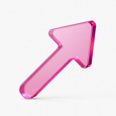 Pink 3D Arrow Icon