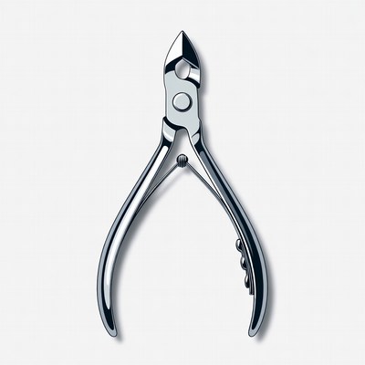 Silver nail clippers illustration