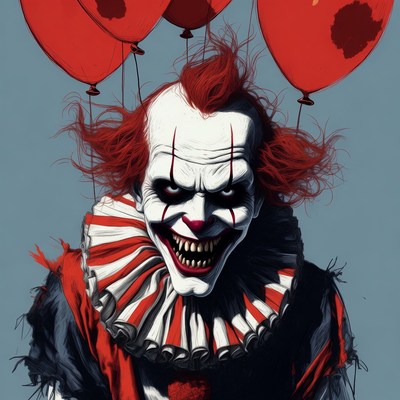 Pennywise holding red balloons