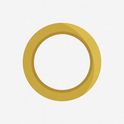 Yellow Ring on White Background