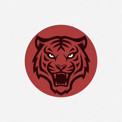 Roaring Tiger Head Illustration