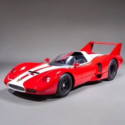 Red White Chaparral Race Car