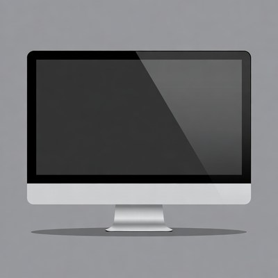 iMac on gray background