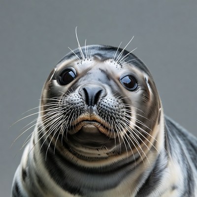 Close-up of cute harbor seal