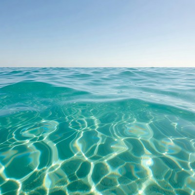 Turquoise Ocean Waves with Sunlight