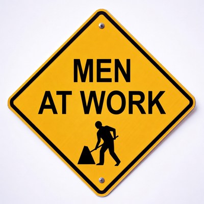 Men At Work Warning Sign