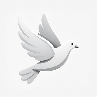 White Dove Flying Illustration