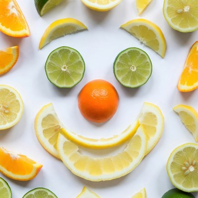 Fruit Slices Forming Smiley Face