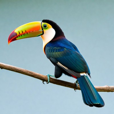 Colorful Toucan Perched on Branch