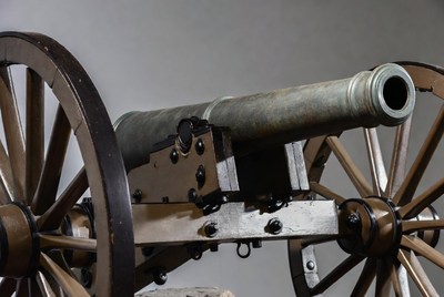 Vintage Wooden Cannon on Wheels