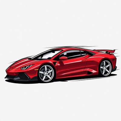 Red Lamborghini Huracan illustration