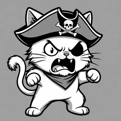 Pirate Cat Wearing Eyepatch