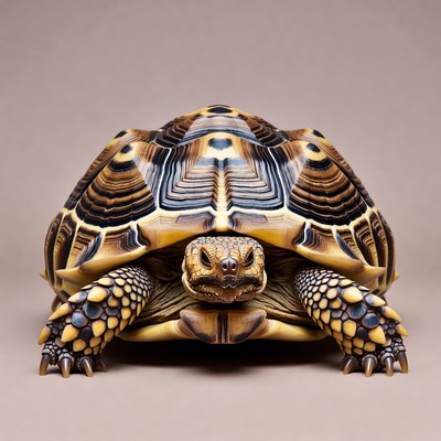 Radiated Tortoise on Neutral Background