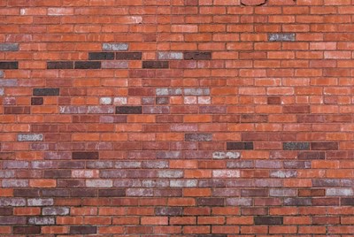 Red Brick Wall with White Mortar