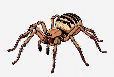 Striped Brown Spider Illustration