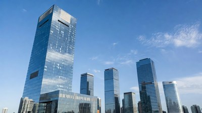 Modern Skyscrapers Against Blue Sky