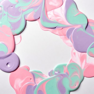 Purple Pink Green Paint Splatter Frame