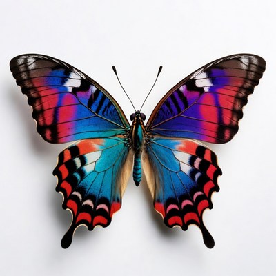 Colorful Blue Morpho Butterfly Wings Spread