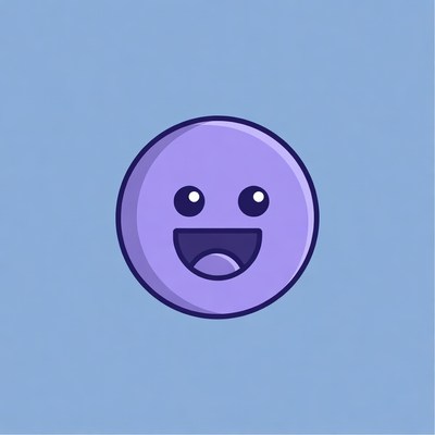 Purple Smiley Face Cartoon