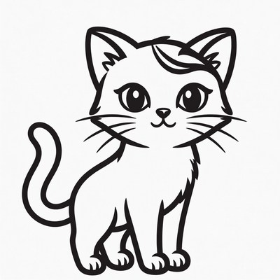 Cute kitten clipart illustration