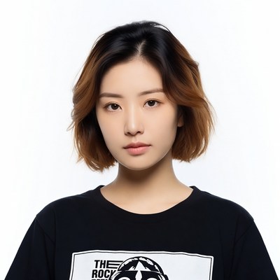 Asian woman in Rocky t-shirt