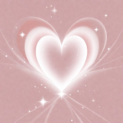 Glowing Pink Heart with Stars