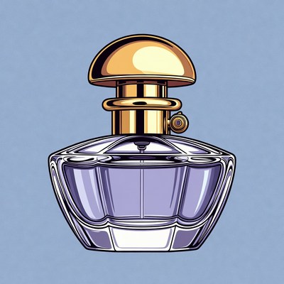 Gold-capped Purple Perfume Bottle