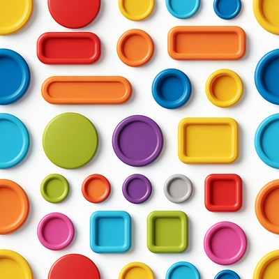 Colorful 3D Circles and Rectangles Pattern