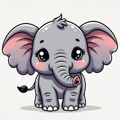 Cute baby elephant illustration