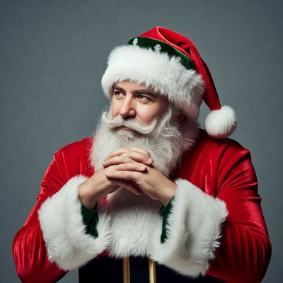 Santa Claus praying with hands clasped