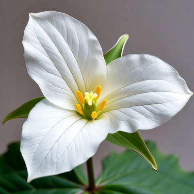 White Trillium Flower Closeup