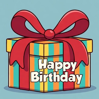 Happy Birthday Gift Box Illustration