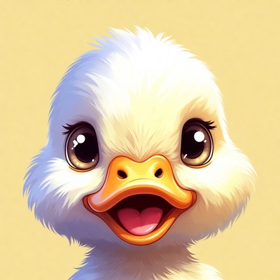 Cute baby duck smiling