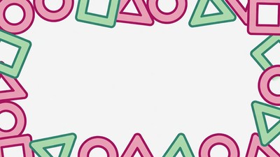 Pink Green Triangle Border Frame